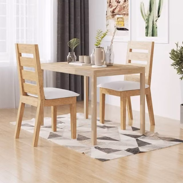 Berkfield Home Rectangular Solid Acacia Wood Dining Table in Brown, W/D/H: 110 x 70 x 75 cm – 1