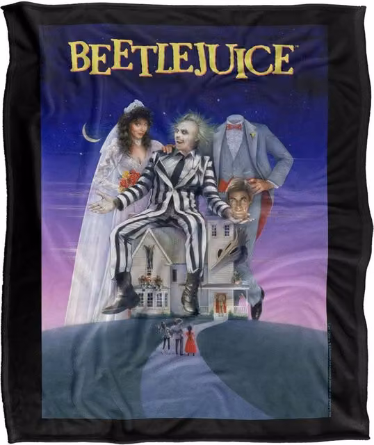 LOGOVISION Beetlejuice Original Movie Poster Super Soft Fleece Throw Blanket, Multicolour, W: 152 cm, D: 127 cm – 6