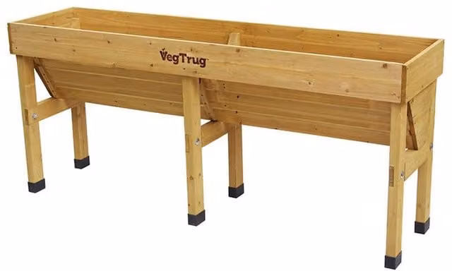 VegTrug Wallhugger Medium Natural Wooden Raised Bed Planter in Brown – 1