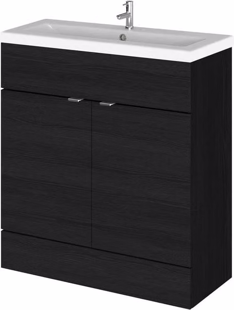 Balterley Alrewas Contemporary 2 Door Freestanding Vanity Basin Unit, Black, Width: 80 cm – 1