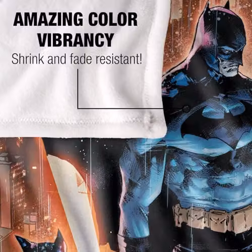 Warner Bros. Batman Catwoman Over City Super Soft Silky Touch Fleece Throw Blanket, Multicolour, W: 91.44 cm x L: 147 cm – 3