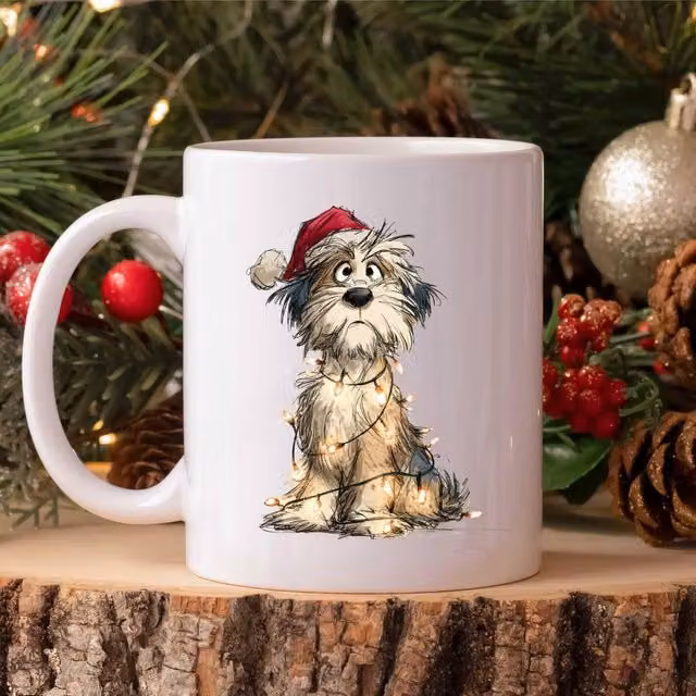 60 SECOND MAKEOVER Havanese Christmas Lights Ceramic Mug in White – 1