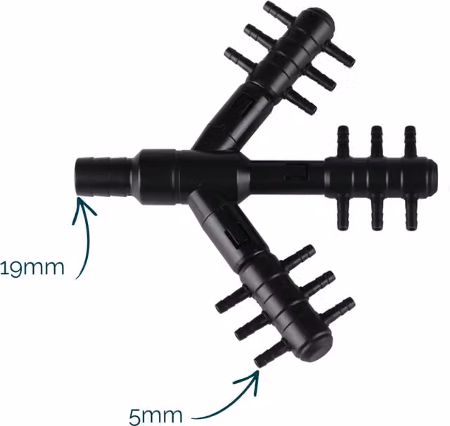 AllPondSolutions 18 Outlet Air Control Valve Manifold Aerator Distributor, Black