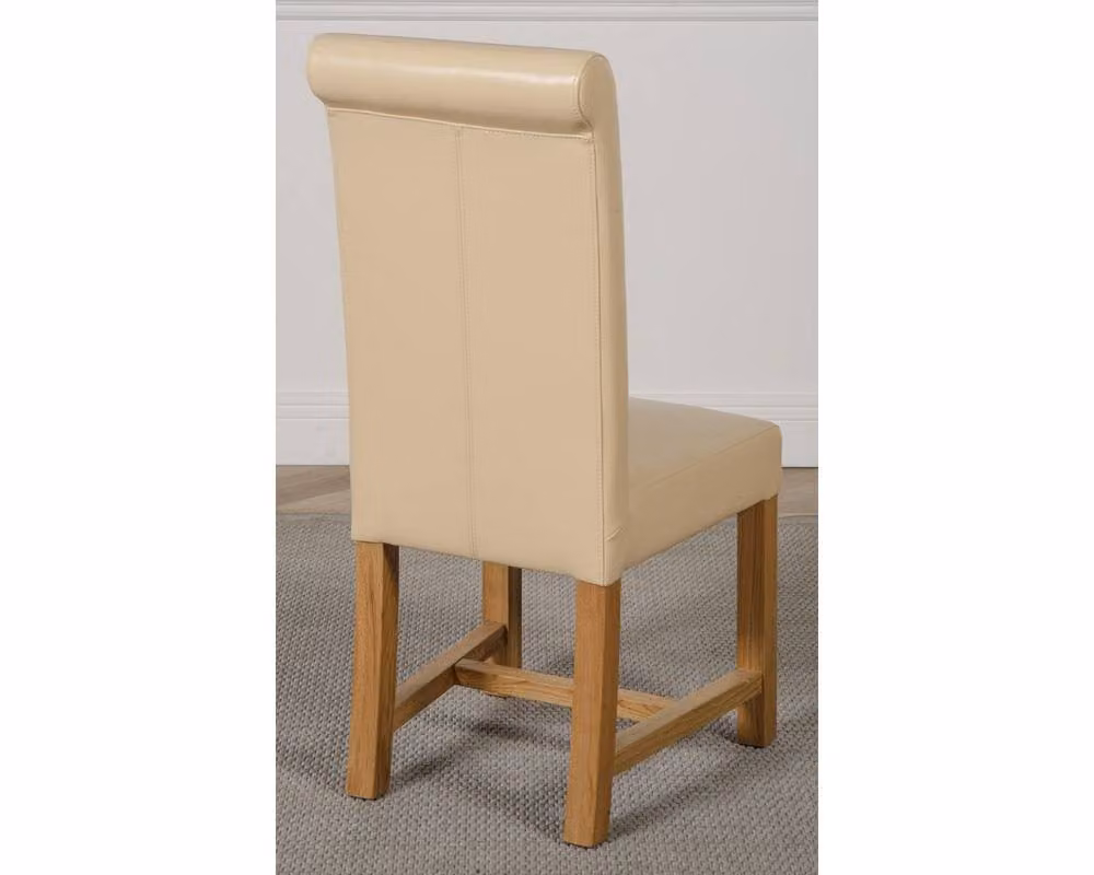 Thats Furniture Richmond Oak Extending Dining Table and 6 Washington Cream Leather Chairs – 3