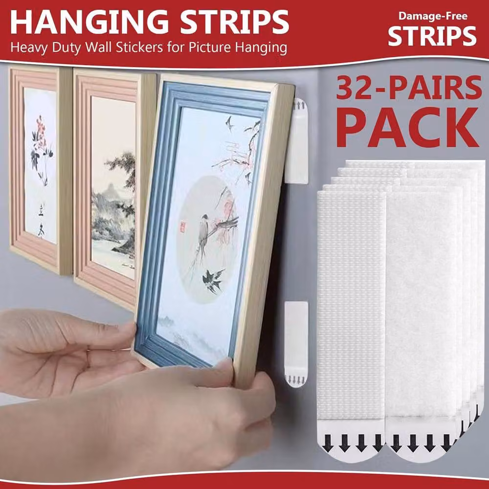 ATEK White Damage Free Picture Hanging Strips Large Value Pack for Mirrors and Wall Decor, 30 Pairs – 5