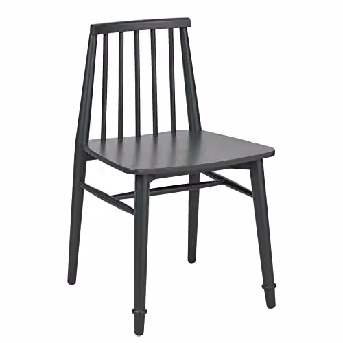 Statement Furniture Queensbury Wooden Dining Chair with Slatted Back in Bottle Green
