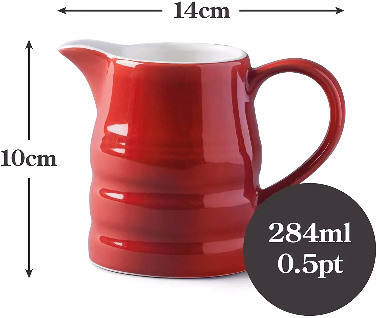 WM Bartleet & Sons Traditional Ceramic Churn Jug, 284ml, Red – 5