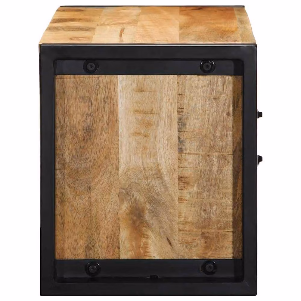 Berkfield Home Industrial TV Cabinet in Brown Solid Mango Wood and Metal, W/D/H: 80 x 30 x 35 cm – 3