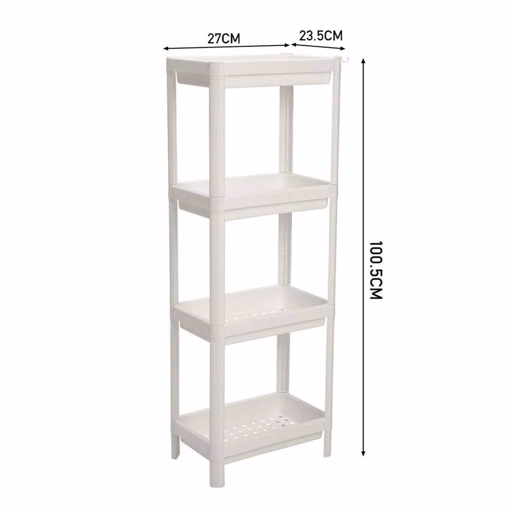 KORVIXA 4 Tier Corner Bathroom Shower Caddy Shelf Drainer in White – 2