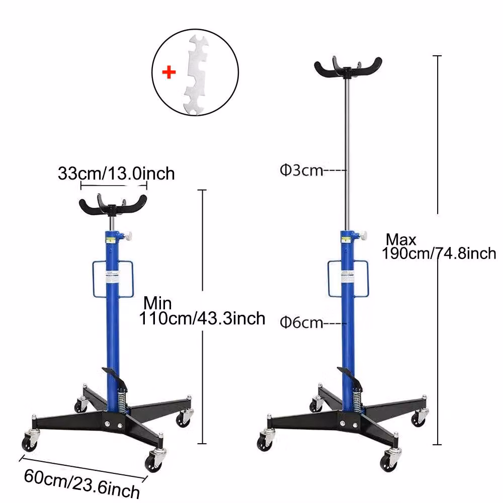 SPETLEK 0.5T Heavy-Duty Hydraulic Transmission Jack and Part Lifter Hoist Stand in Blue – 2