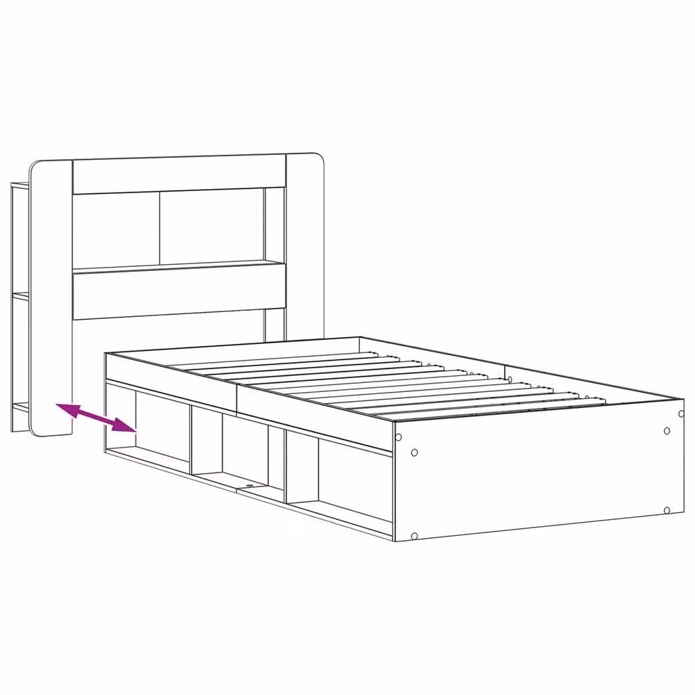 Berkfield Home Modern Bed Frame with Storage Drawers in Sonoma Oak Brown, W/D/H: 80 x 200 cm – 2