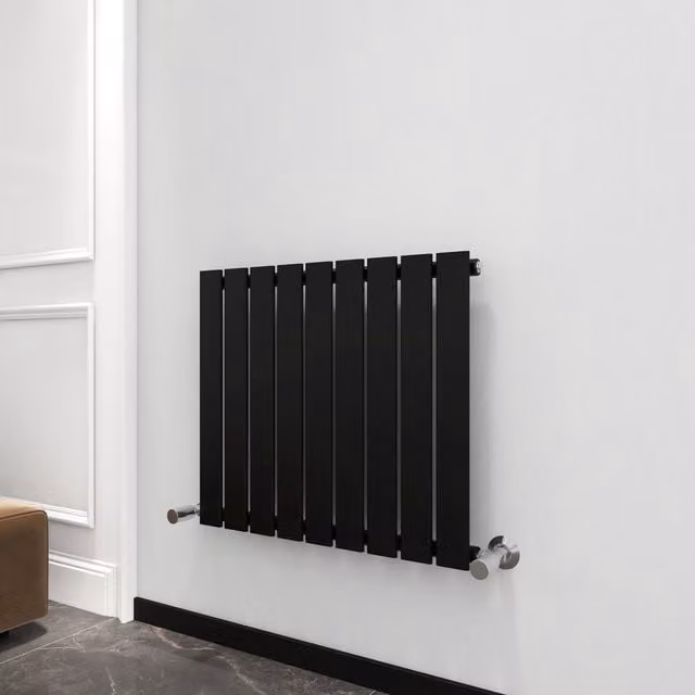 MCC Direct Designer Flat Panel Single Radiator, Black, H 60.0 cm x W 61.2 cm x D 6.12 cm – 1