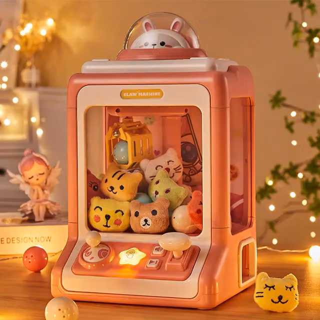 Livingandhome Mini Clip Doll Claw Machine Toy for Kids, Pink