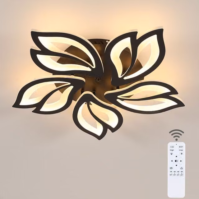 Pheashine Black LED Ceiling Light, 45W Dimmable with Remote and App Control, 3000-6500K Adjustable Colour Temperature – 1