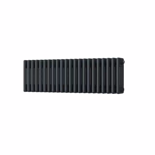 UK Radiators Alpha 4 Column Traditional Cast-Iron Style Horizontal Radiator in Anthracite, W: 988 mm, H: 300 mm – 2