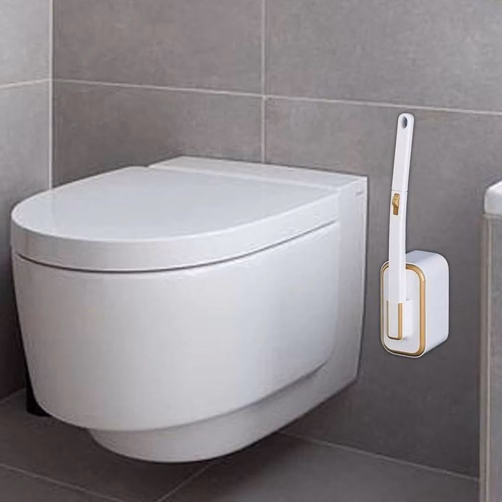 KORVIXA Disposable Toilet Brush Set with 24 Refills, White Bowl Cleaning System Kit – 3