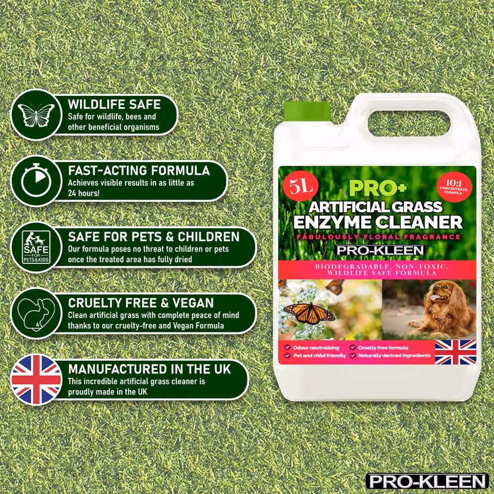 ProKleen ProBio Artificial Grass Cleaner Probiotic Based Deodoriser and Odour Eliminator, Floral, 5L – 2