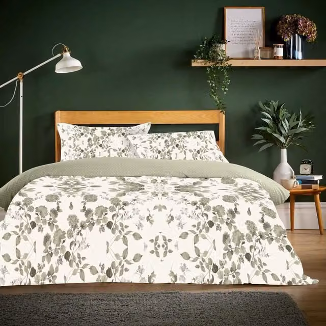 NewEdgeBlinds Green Flannel Duvet Cover, W: 90 cm, L: 200 cm