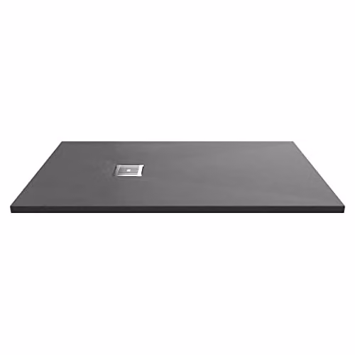 nuie NLT71033 Modern Slimline Rectangular Shower Tray, Slate Grey, W: 140 cm, D: 80 cm