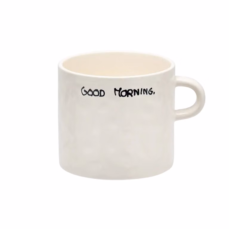 Anna + Nina Good Morning Ceramic Mug in White