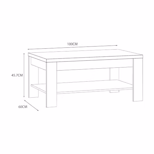 Forte Bohol Country House Style Coffee Table in Riviera Oak and Sibiu Larch Light Wood, W: 100 cm, D: 60 cm, H: 45.7 cm – 2