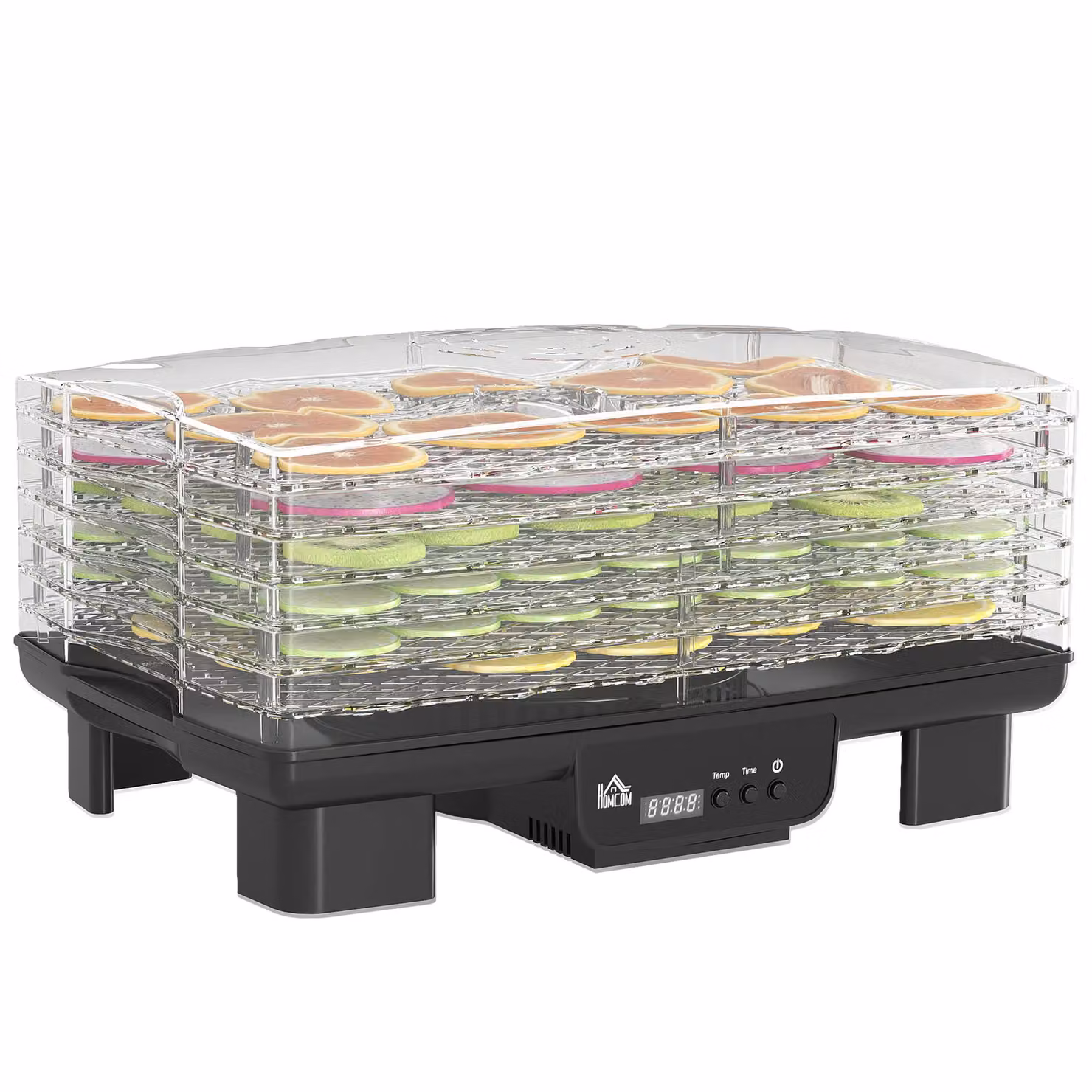 HOMCOM 6 Tray Food Dehydrator with 550W Power and Timer, Black – 2