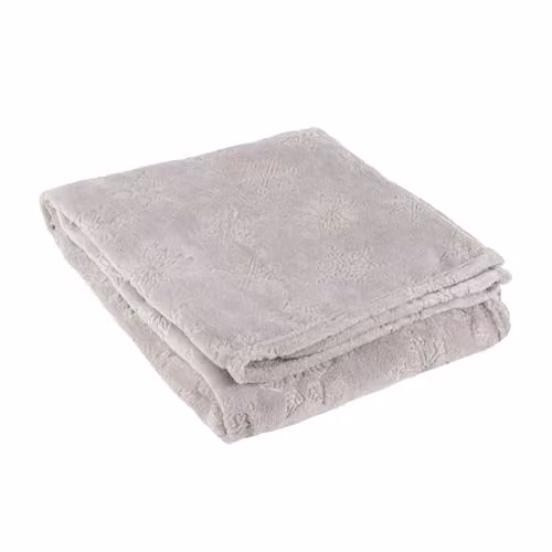 Riva Home Snowflakes Grey Flannel Fleece Throw, W: 140 cm, D: 180 cm