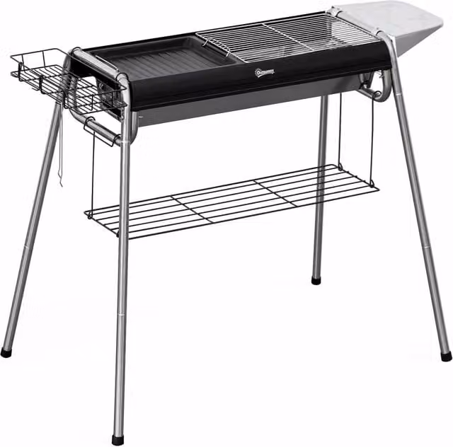 Outsunny Charcoal BBQ Grill with Cart, Black – 1
