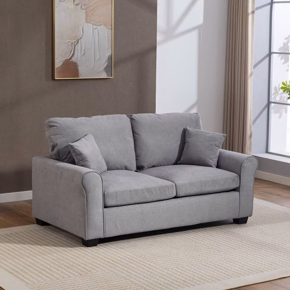 Artemis Home Lewiston 3 Seater Fabric Pull Out Sofabed in Grey – 1