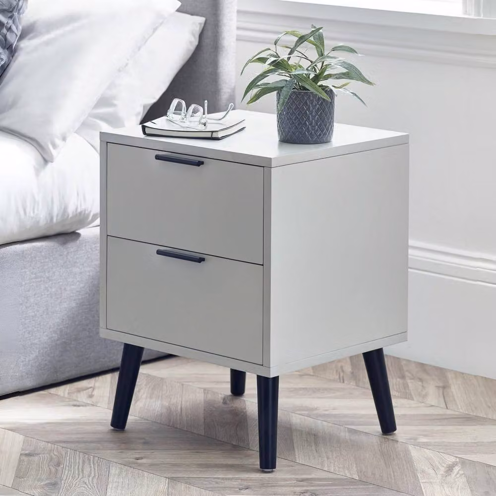 Cheshire Arden 2 Drawer Bedside Unit in Silk Grey – 3