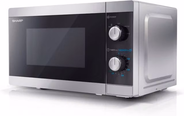 Sharp 20 Litre Solo Countertop Microwave in Silver and Black