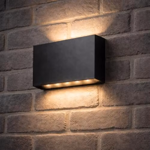 CGC Lighting Donna Black Slim LED Outdoor Wall Light, Up and Down Lighting, 4000k Cool White, IP65 Waterproof – 2