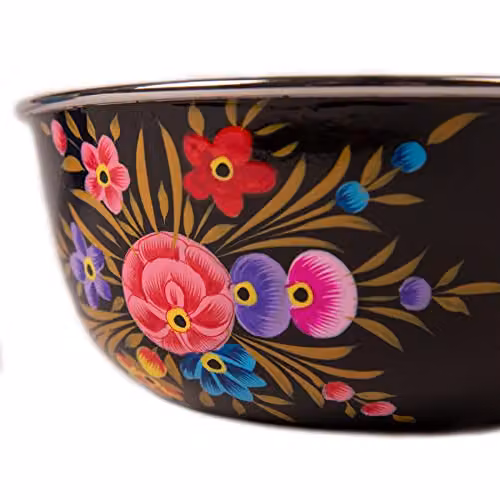 Billy Can Carbon Pansy Floral Stainless Steel Serving Bowl in Grey, 21.5 cm – 2