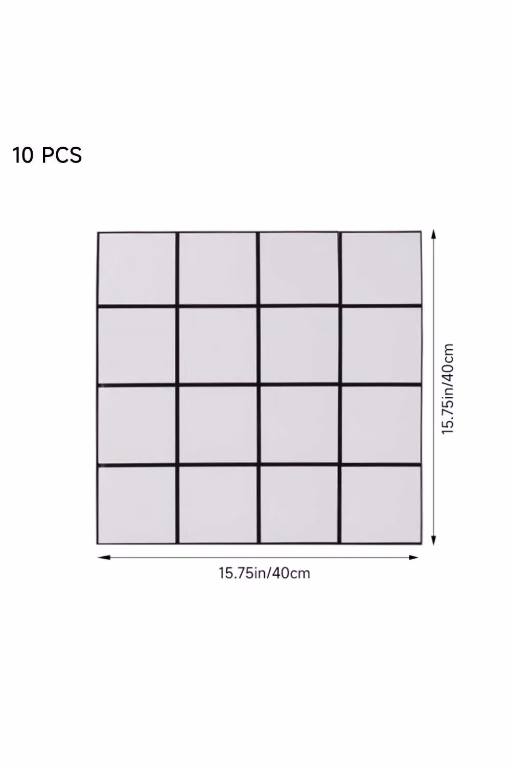 Living and Home 10pcs White Geometric Lattice Peel and Stick PVC Wall Tile Stickers, 40 x 40 cm – 2
