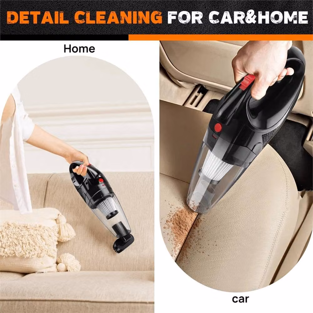 Nordara Mini Cordless Car Handheld Vacuum, USB Rechargeable with LED Headlight, Black – 4