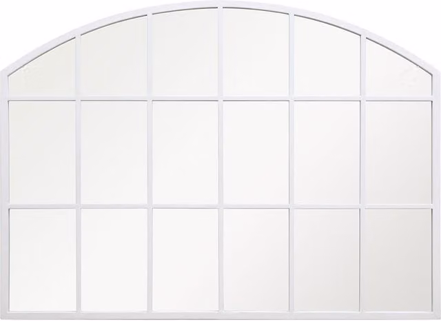MirrorOutlet Arcus White Arched Modern Hanging Mirror, White, W/H: 65 x 65 cm
