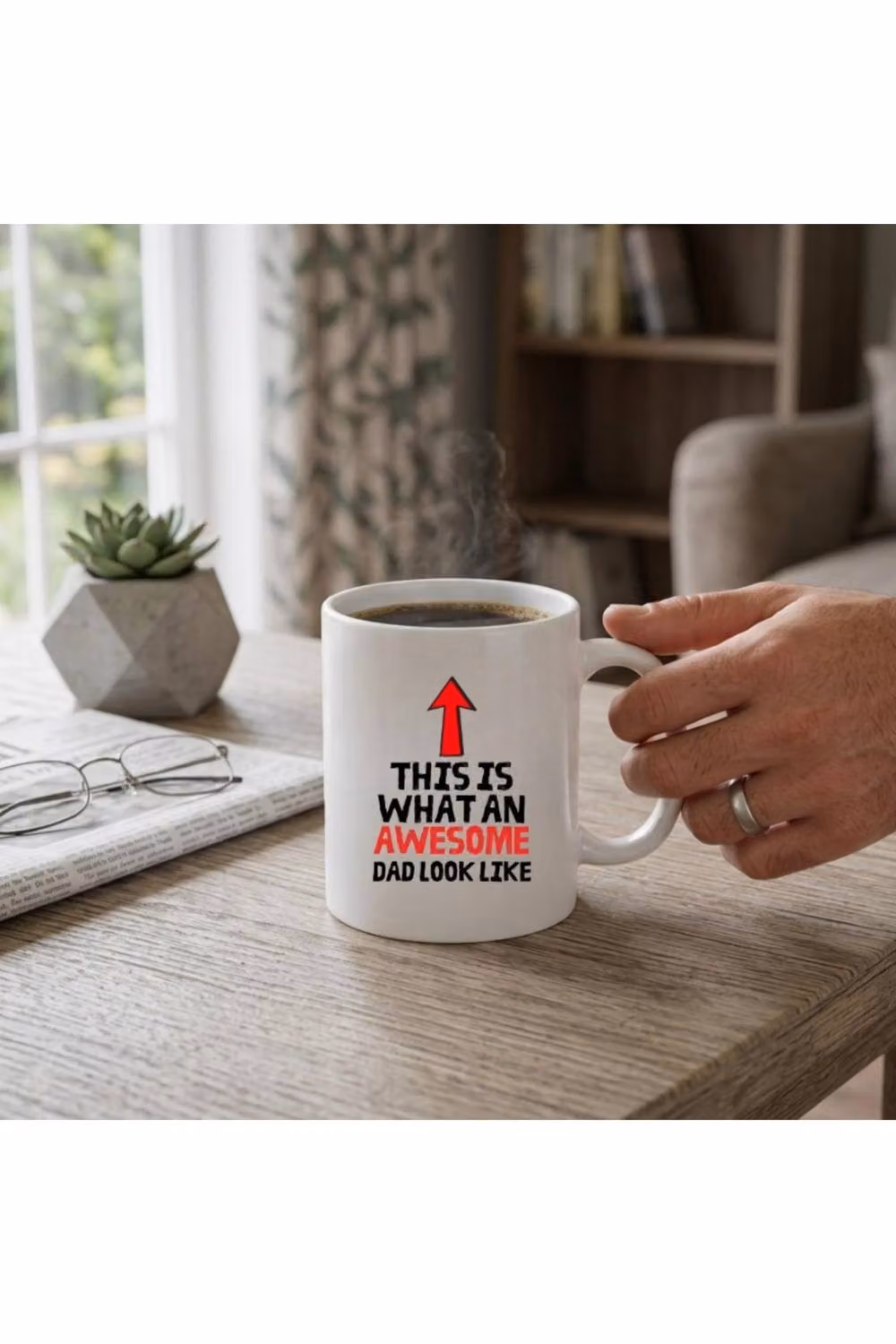 Dyzi Awesome Dad Ceramic Mug in White and Red – 2