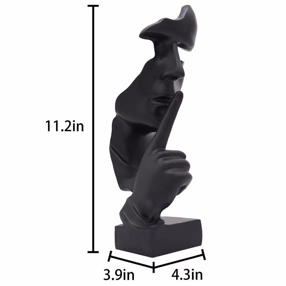Huhote Black Resin Thinker Ponder Abstract Art Sculpture for Home or Office Desk Decor – 7