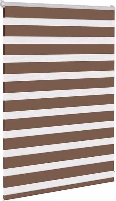 Berkfield Home Elegant Zebra Blind in Brown, W: 110 cm, H: 100 cm, Polyester Fabric – 1