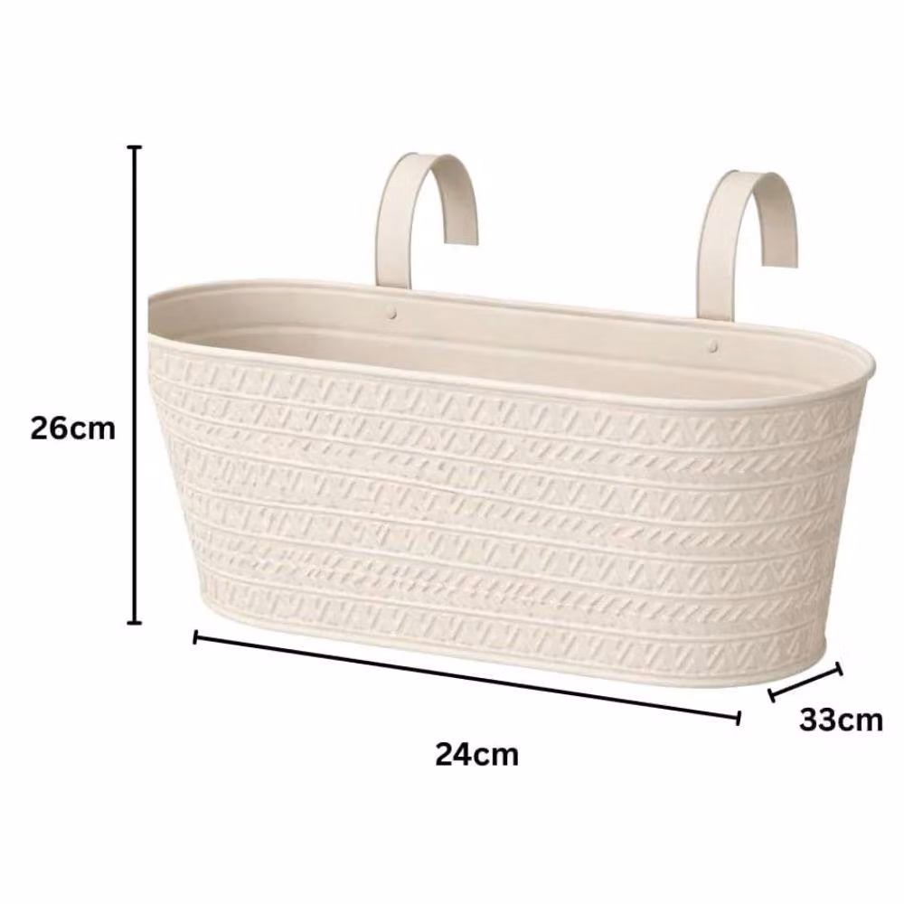Marco Paul Ivory Window Box Planter for Fence and Balcony W: 30.48 cm, D: 30.48 cm, H: 30.48 cm – 2