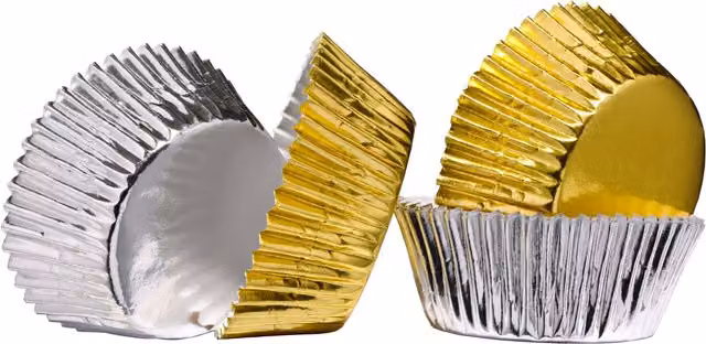 Orsina 60 Piece Large Cupcake Cases in Silver and Gold