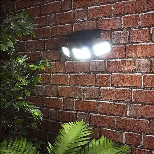 mysmartbuy Solar Powered LED Outdoor Security Wall Light with PIR Motion Sensor and Dusk Sensor, 260 Lumen Black Garden Floodlight, H12 x W20 x D13 cm