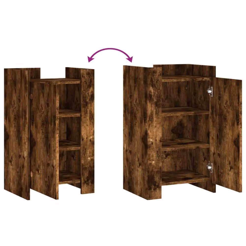 Berkfield Home Smoked Oak Sideboard in Brown, W/D/H: 45 x 35 x 75 cm – 5