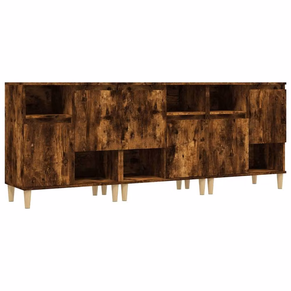 Berkfield Home 3-Piece Smoked Oak Sideboard Set in Brown, W/D/H: 60 x 35 x 70 cm – 2