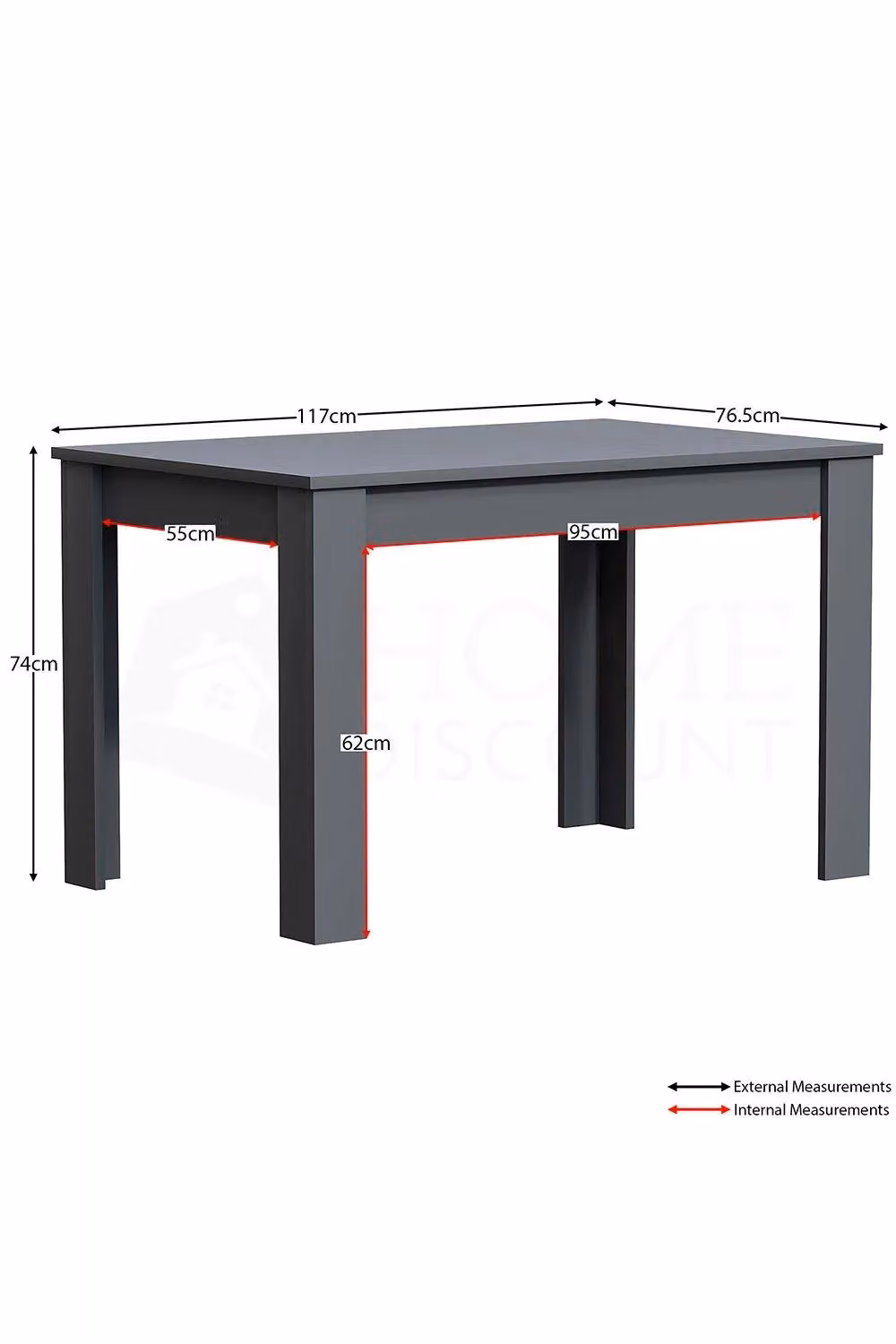 Vida Designs Medina 4 Seater Rectangular Dining Table in Grey – 2