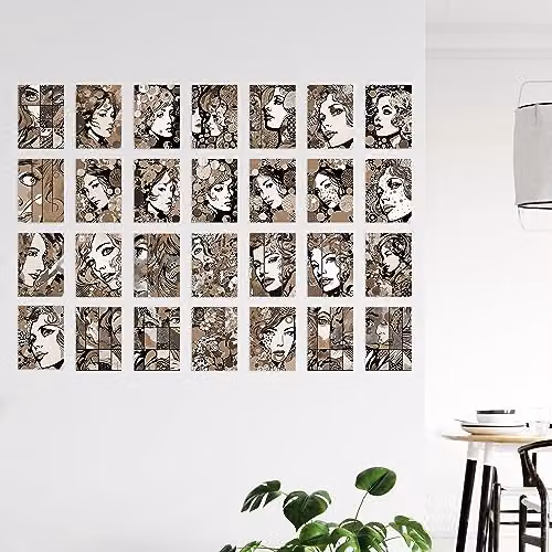 Artery8 50 Piece Sepia Pop Art Bubble Comic Aesthetic Collage Kit Wall Art Prints, W: 15 cm, H: 10 cm – 3