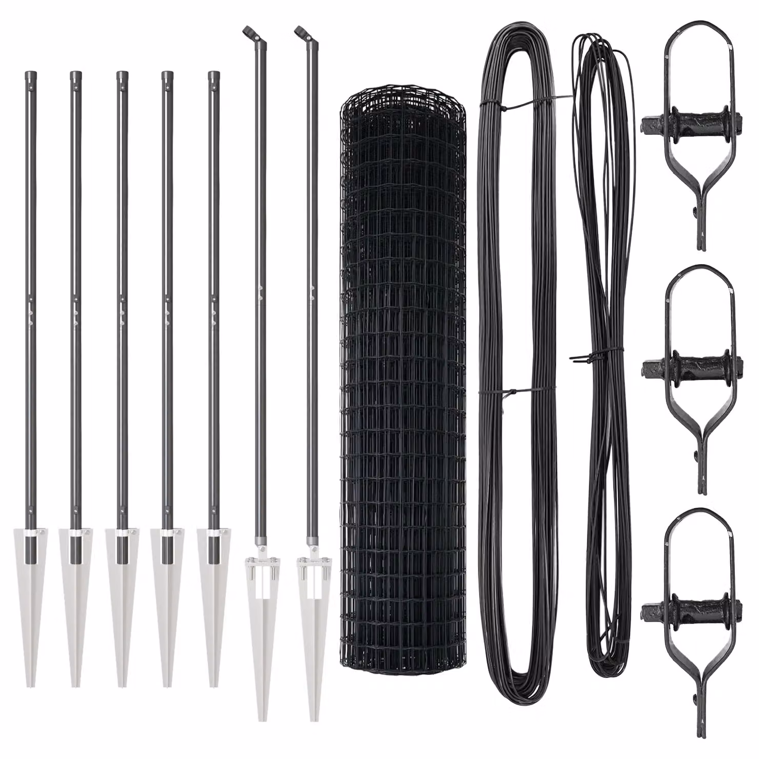 Berkfield Home Euro Fence with 7 Spike Posts, Galvanised Steel, Grey and Silver, W: 10 m, H: 1.4 m – 3
