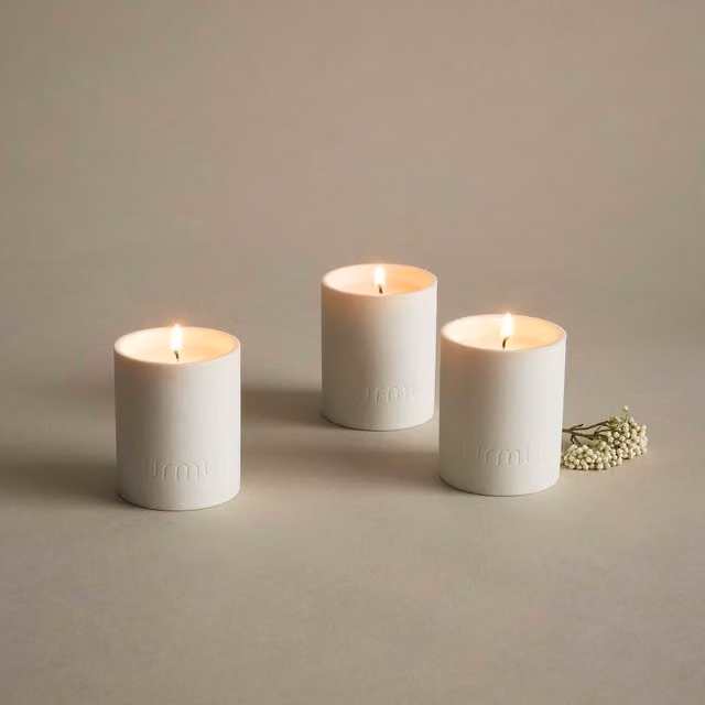Murmur White Ceramic Votive Scented Candle 3 Pack