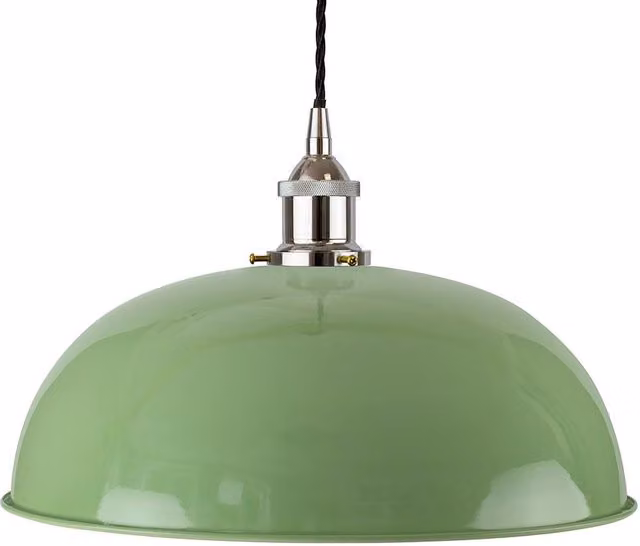 SE Home Worcester Pendant Light in Mint Green and Black with Nickel Details