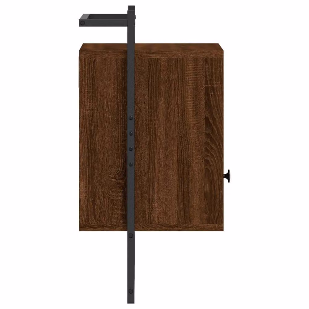 Berkfield Home Set of 2 Wall-mounted Bedside Cabinets in Smoked Oak Brown, W/D/H: 35 x 30 x 51 cm – 3